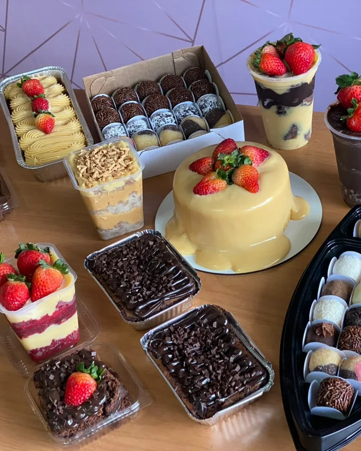 Bolos e doces no pote para delivery