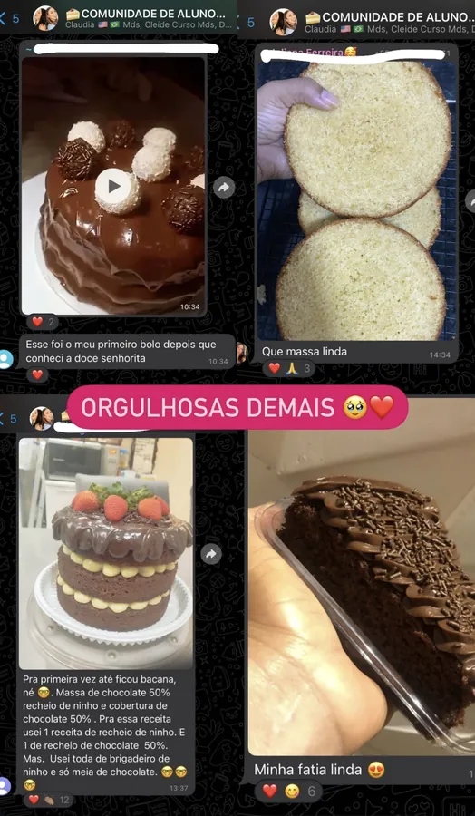 Mensagem real de aluna da Doce Senhorita