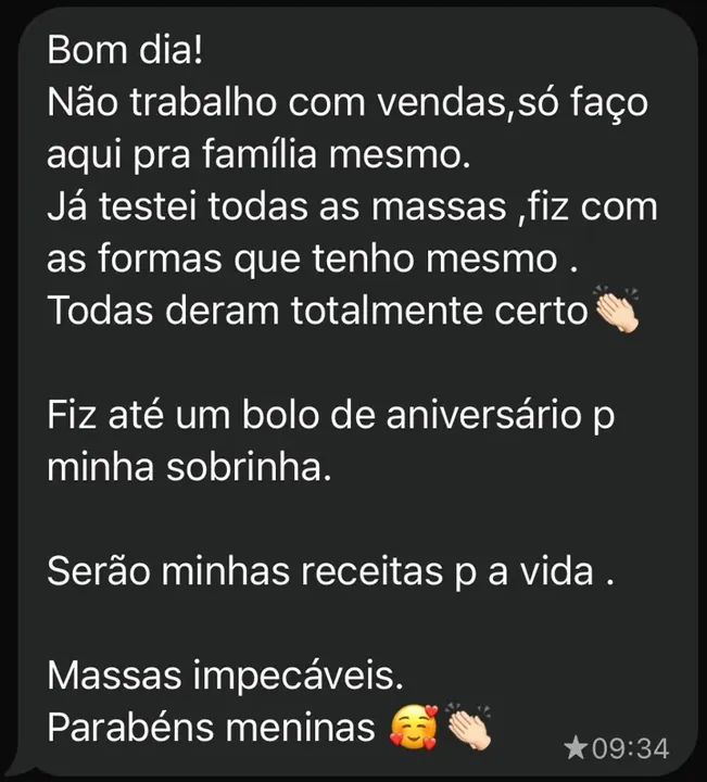 Mensagem real de aluna da Doce Senhorita