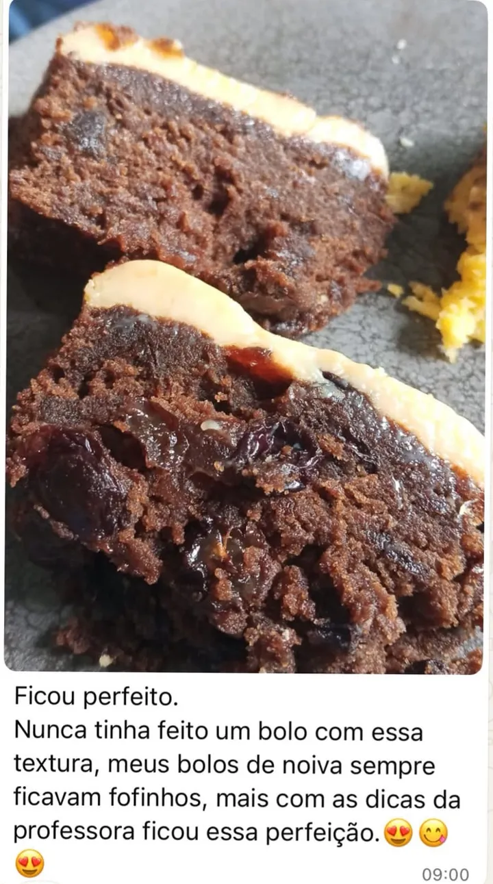 Mensagem de aluna da Doce Senhorita no WhatsApp